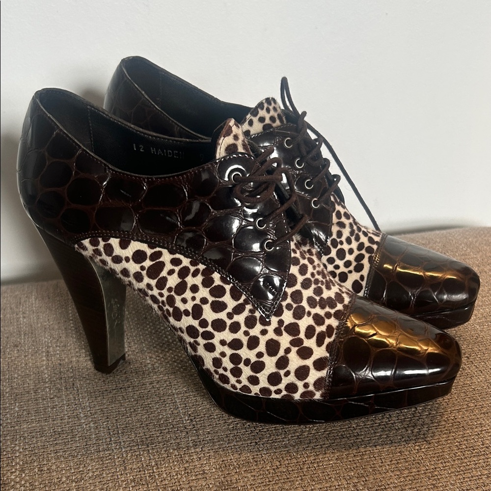Donald J. Pliner Brown and White Ankle Boots - Picture 3 of 8